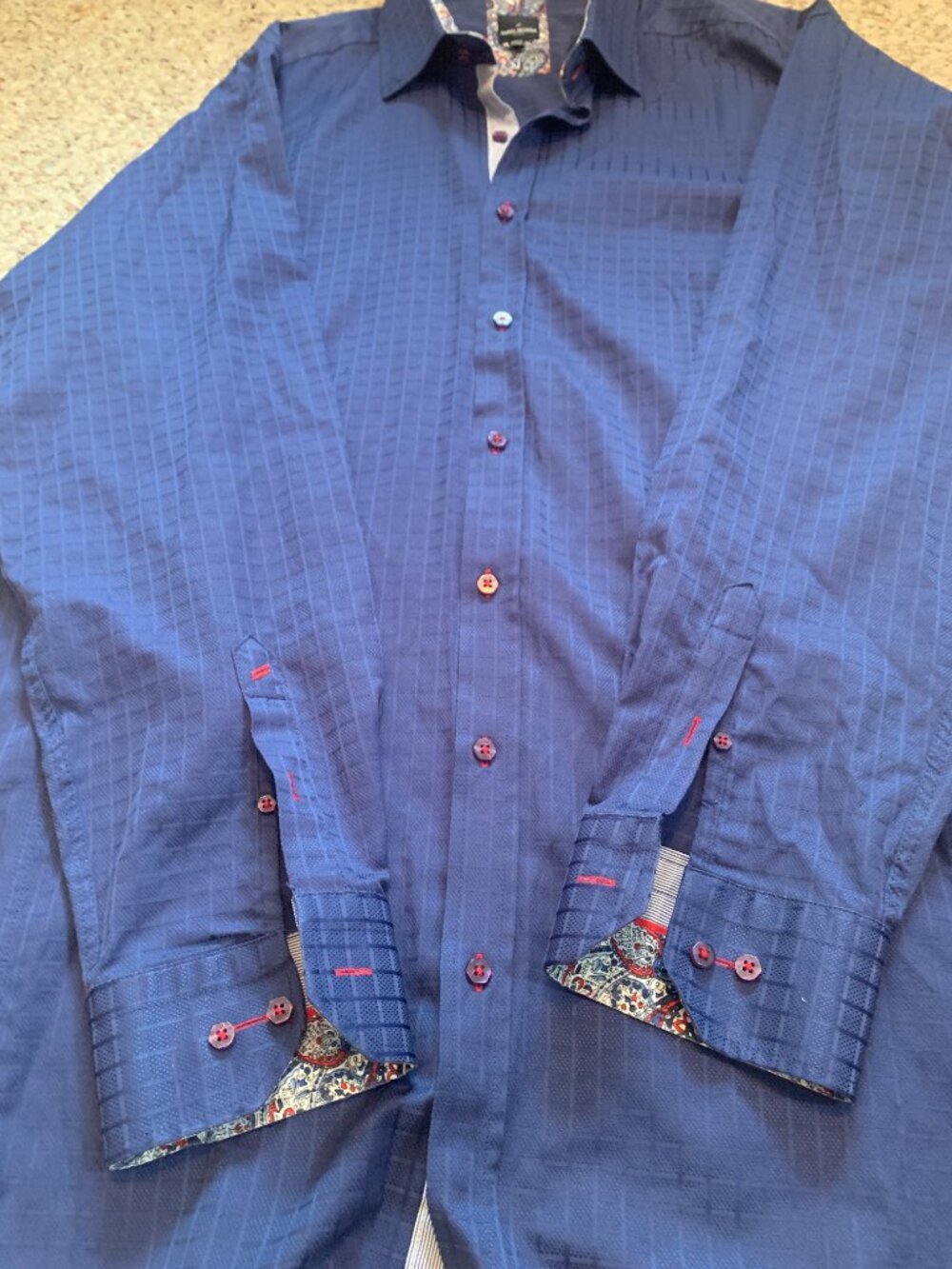 Daniel Hechter Modern Fit 2XLT Dress Shirt with Paisley and Stripes Accents - Picture 3 of 4